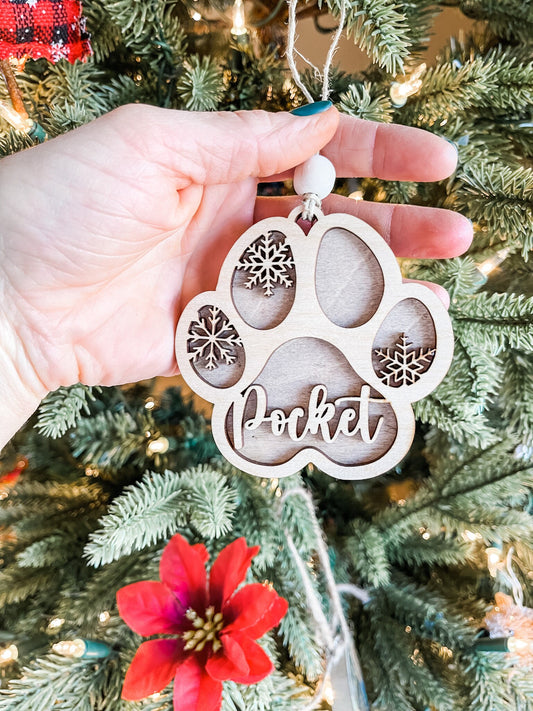 Personalized Dog Paw Ornament