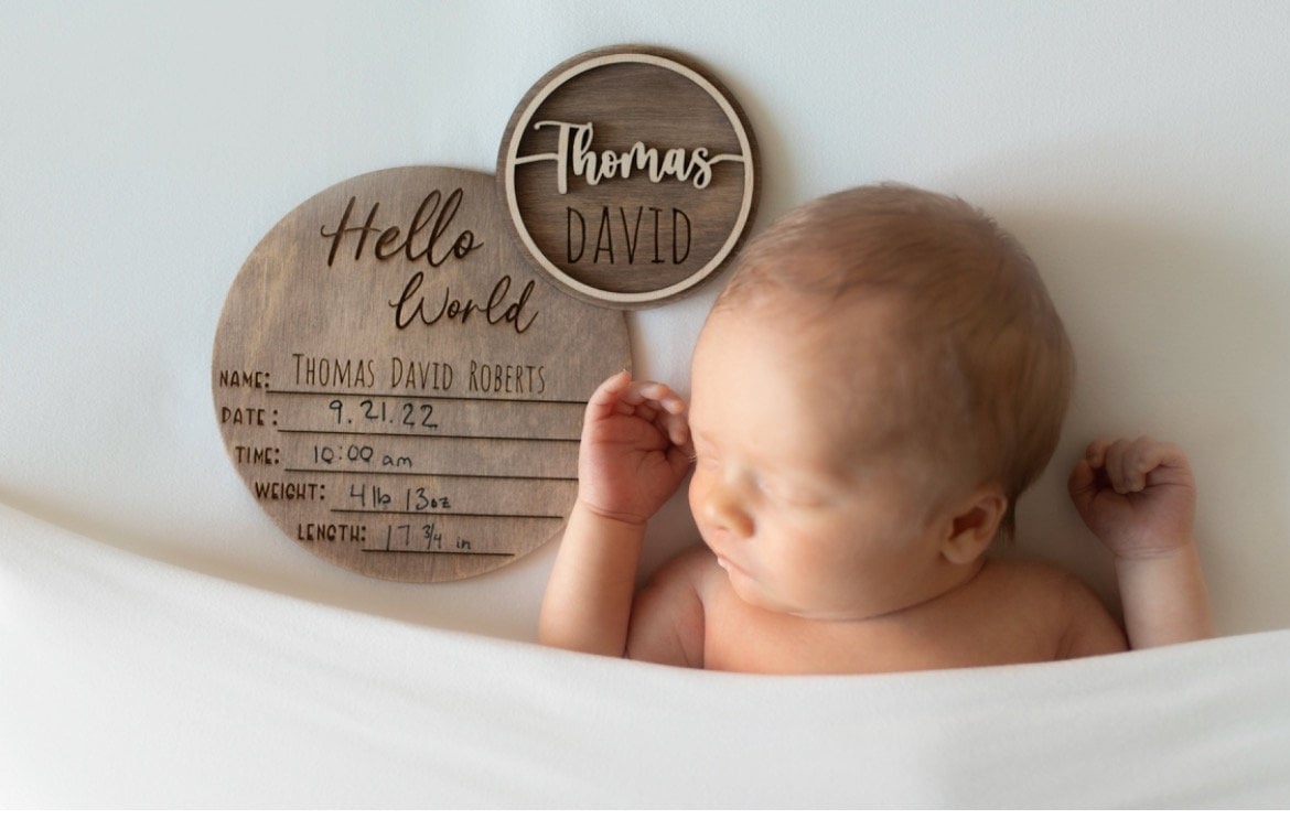 The Hello World Disc is a wonderful addition to the set. Have it engraved professionally by me if you know your baby&#39;s name already!