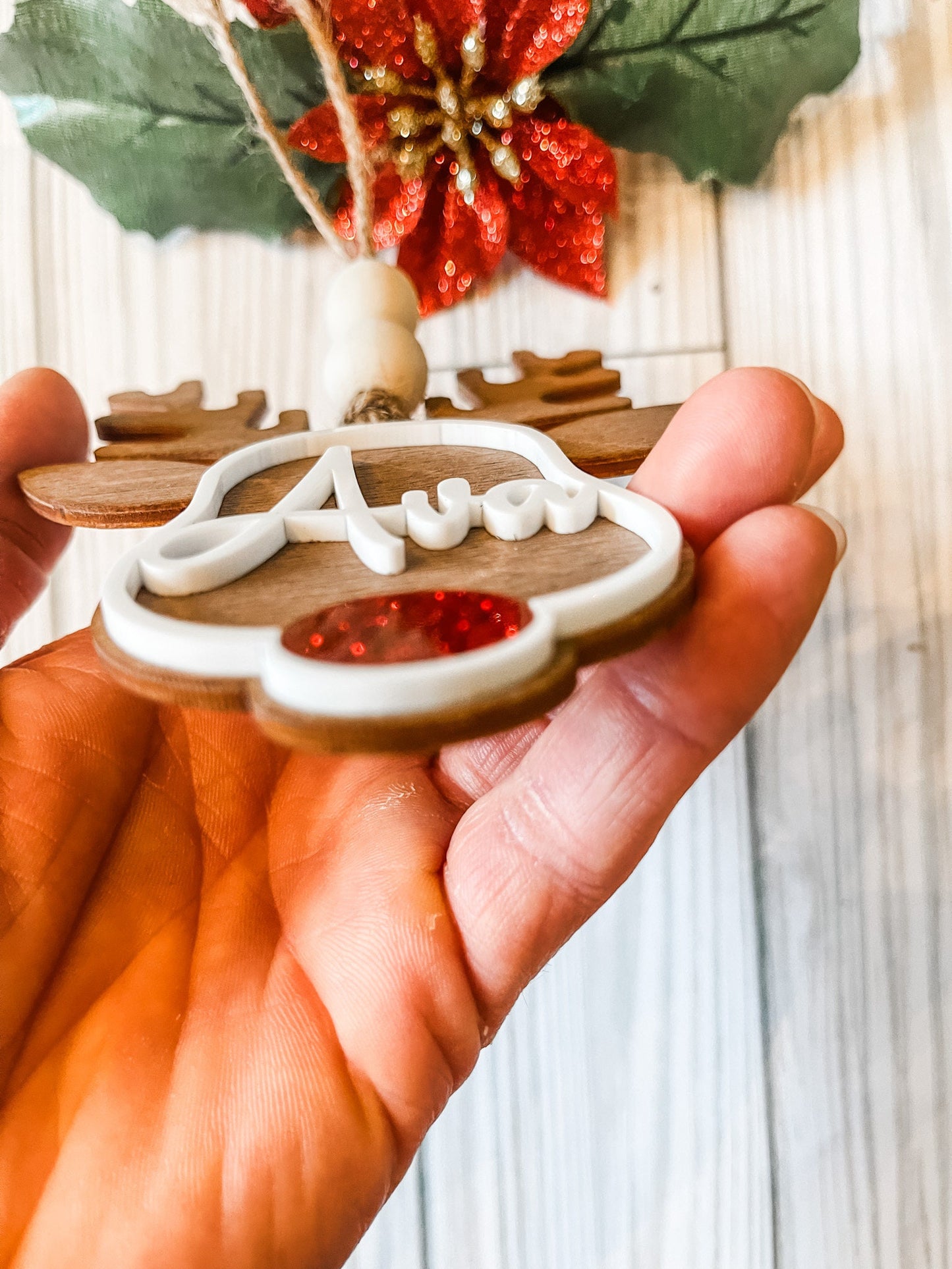 Christmas Stocking Name Tag, Personalized Wooden Name Tag for Christmas Stockings, Custom Kids Tag, Boho Christmas Stocking Tag, Rustic Tag