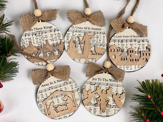 Music Sheet Christmas Ornaments