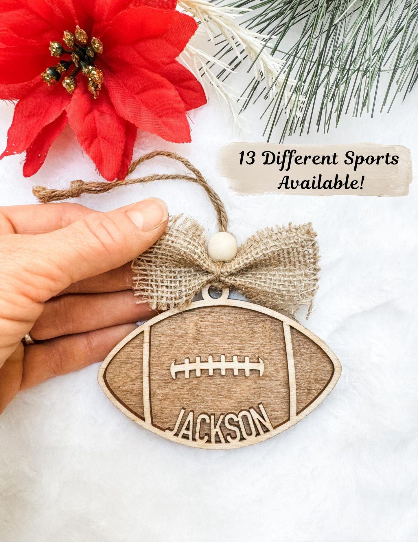 Personalized Wooden Sports Ornament
