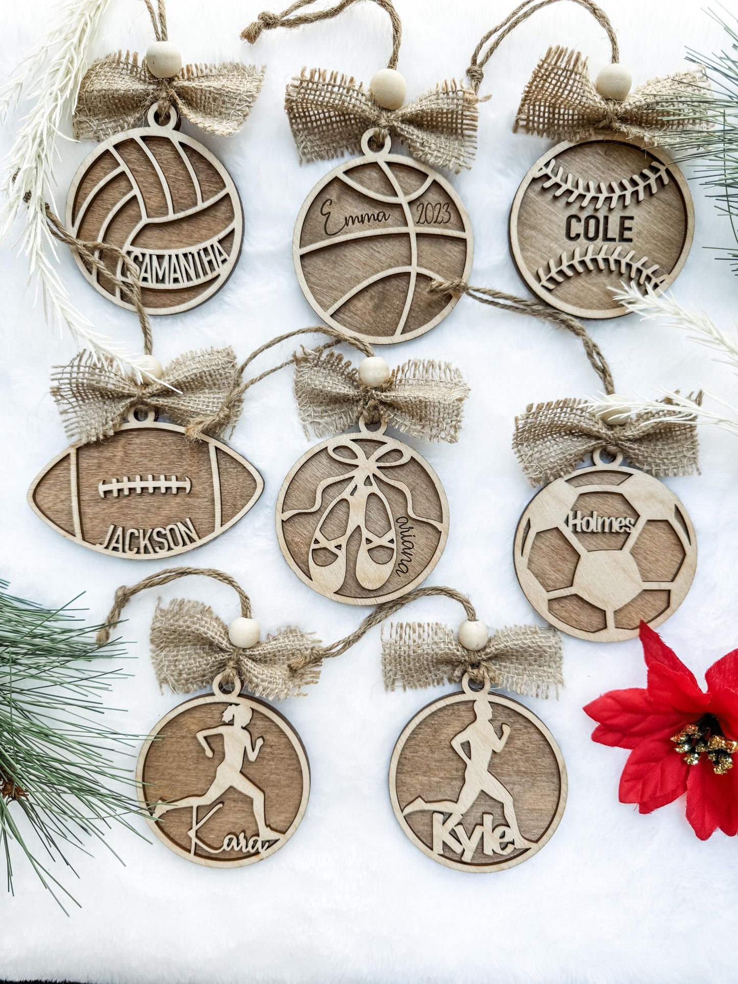 Personalized Wooden Sports Ornament