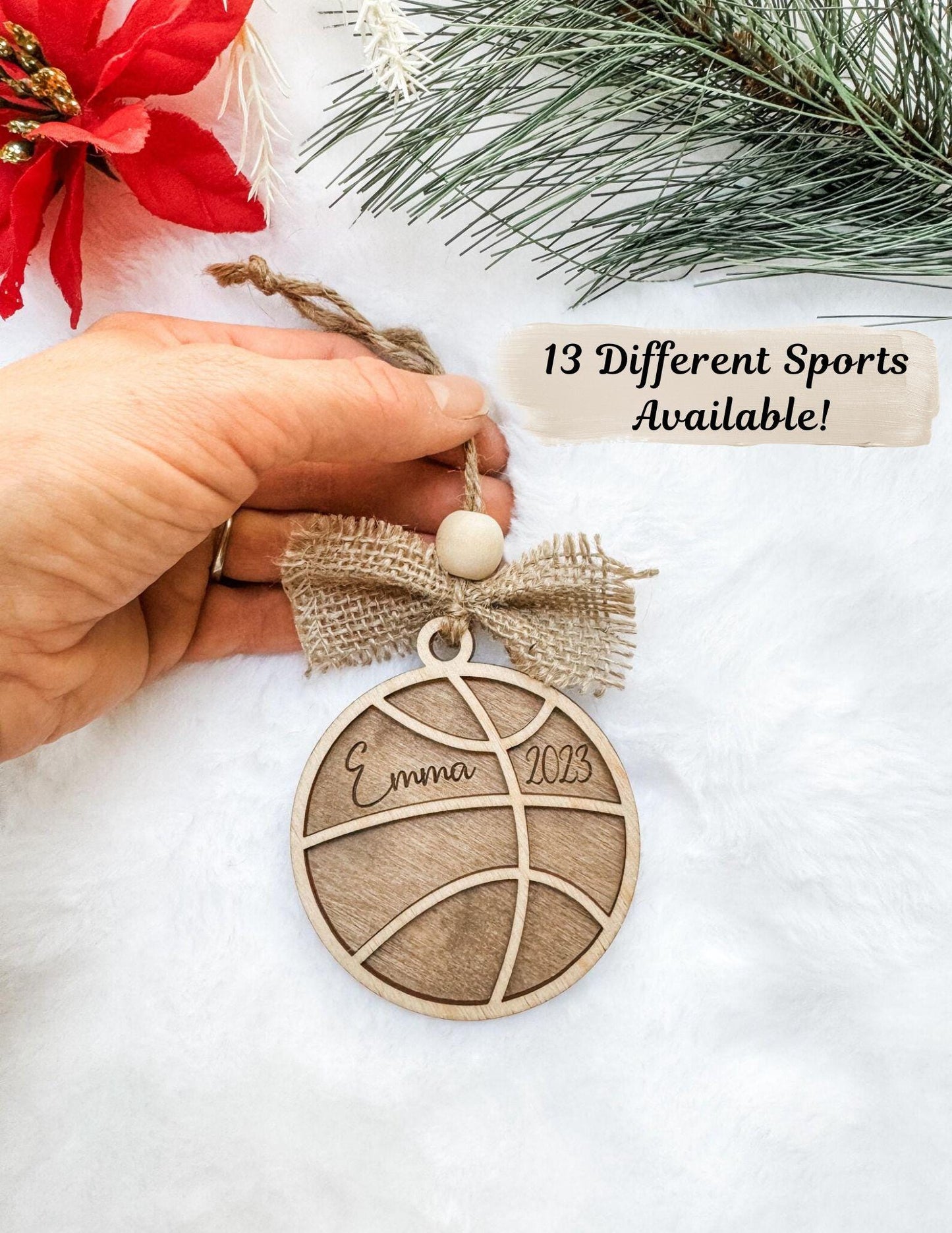 Personalized Wooden Sports Ornament